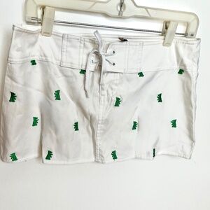 Y2K white Juicy Couture green Scottie Dog Beach Medium Skirt